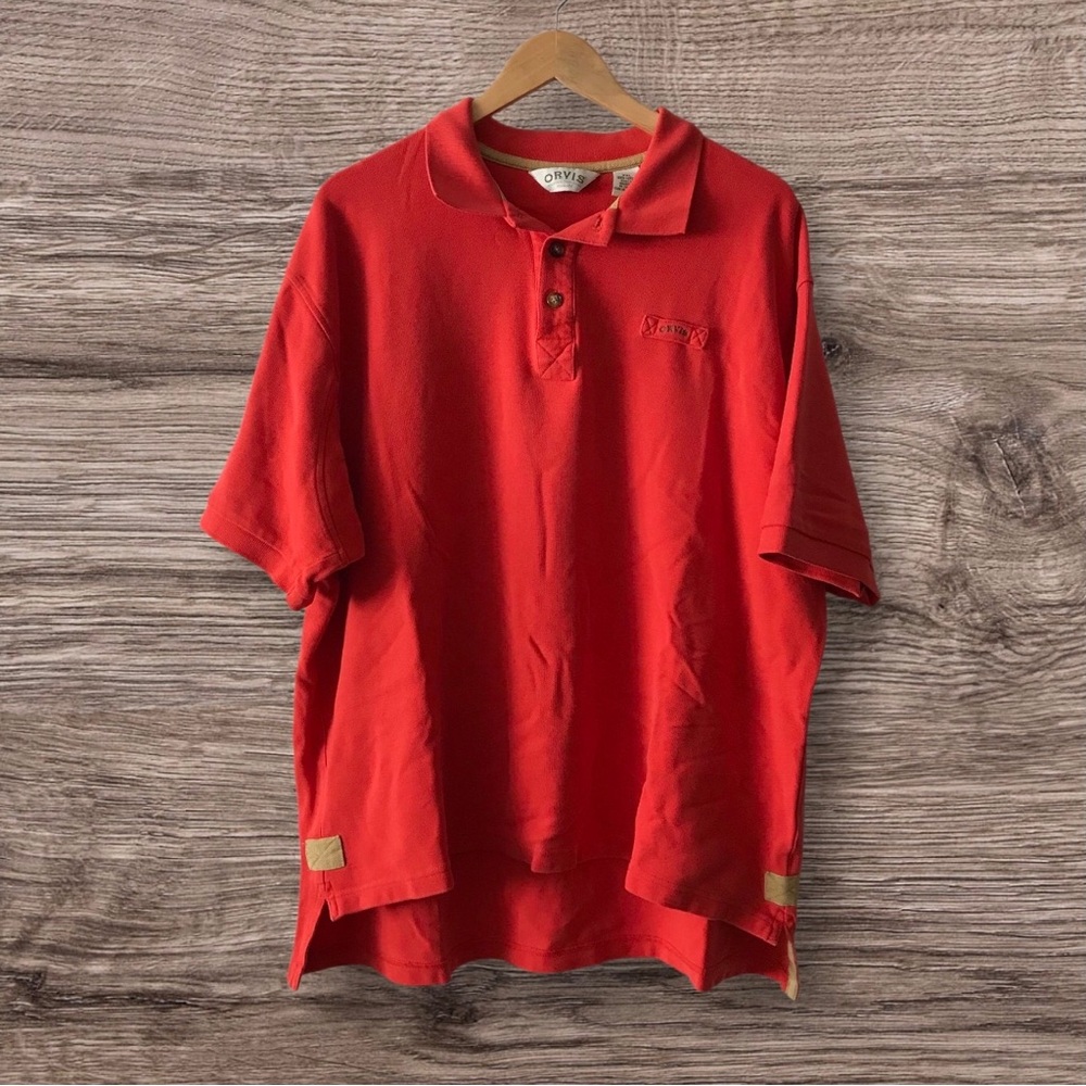 Men's Orvis Polo Shirt Solid Heavy Cotton
